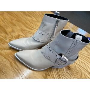 Golo Tombstone Western Boots Women's 6.5 Beige Leather Slip On Pointed Toe S13